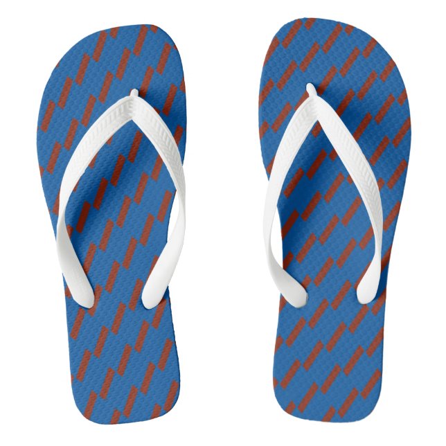 Red and Blue Geometric Thongs (Footbed)