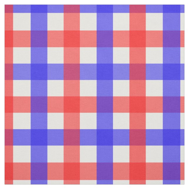 Red And Blue Gingham Fabric (Swatch)