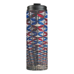 Red and blue glass ceiling thermal tumbler