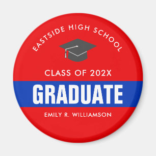 Red and Blue Graduation Custom Magnet