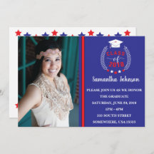Red and Blue Graduation Party Invite