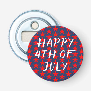 Red And Blue Happy 4th of July Bottle Opener