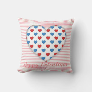Red and Blue Heart Cushion