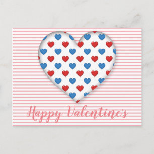 Red and Blue Heart Postcard