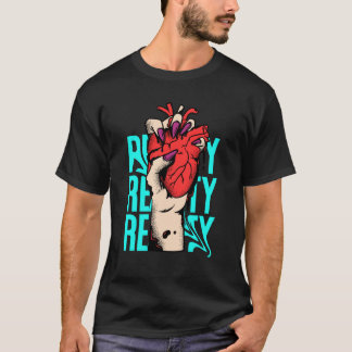 Red and Blue Heart Streetwear T-Shirt Design