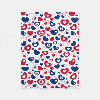 Red and Blue Hearts Blanket