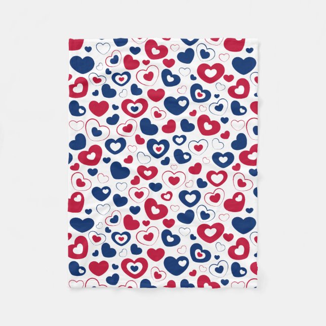 Red and Blue Hearts Blanket (Front)