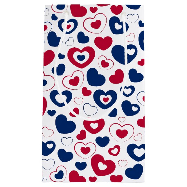 Red and Blue Hearts Gift Bag (Front)