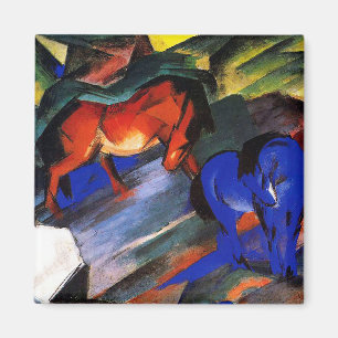 Red and blue horse by Franz Marc Magnet