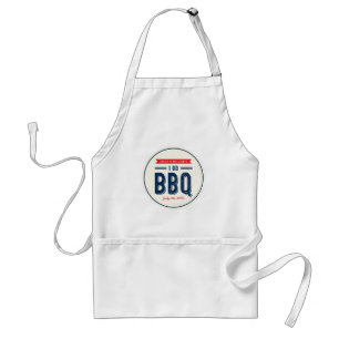 Red and Blue I Do BBQ Engagement Party Standard Apron