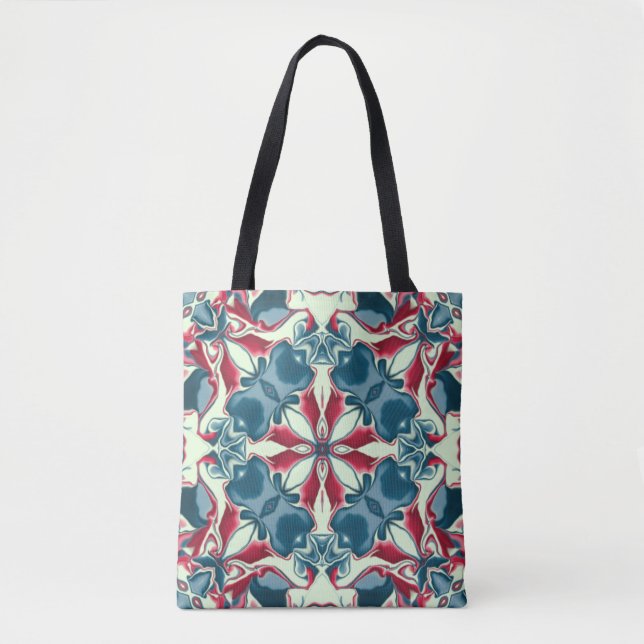 Red and Blue Kaleidoscope Pattern #1 Tote Bag (Front)