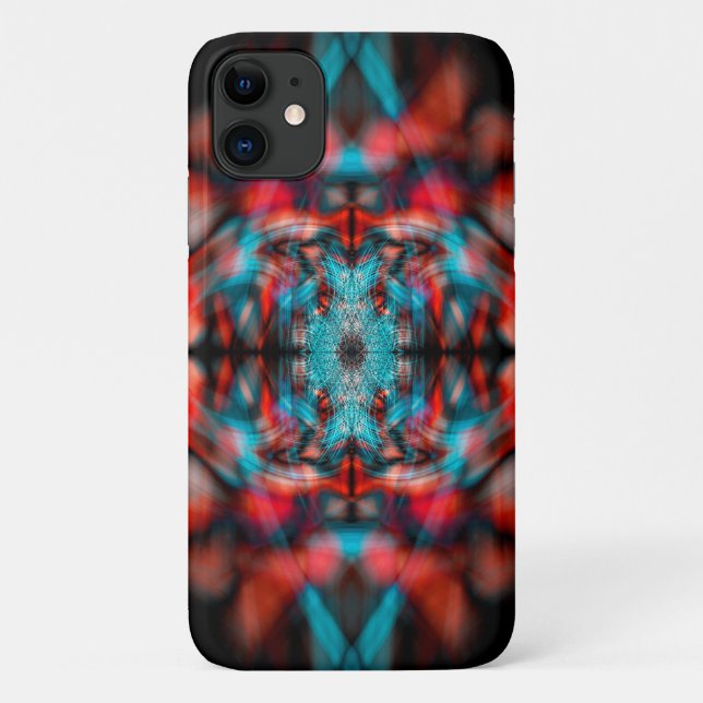Red and blue kaleidoscope pattern Case-Mate iPhone case (Back)