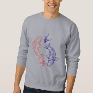 Red and Blue Koi Circle art Sweatshirt