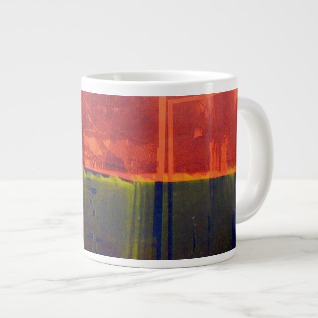 Red and Blue Large Coffee Mug (Front Right)
