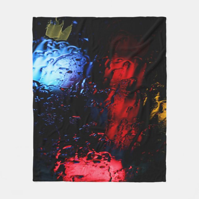 Red and blue LED lamp Fleece Blanket (Front)