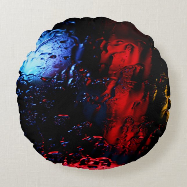 Red and blue LED lamp Round Cushion (Front)