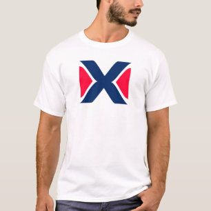 Red and blue Letter X Monogram T-Shirt