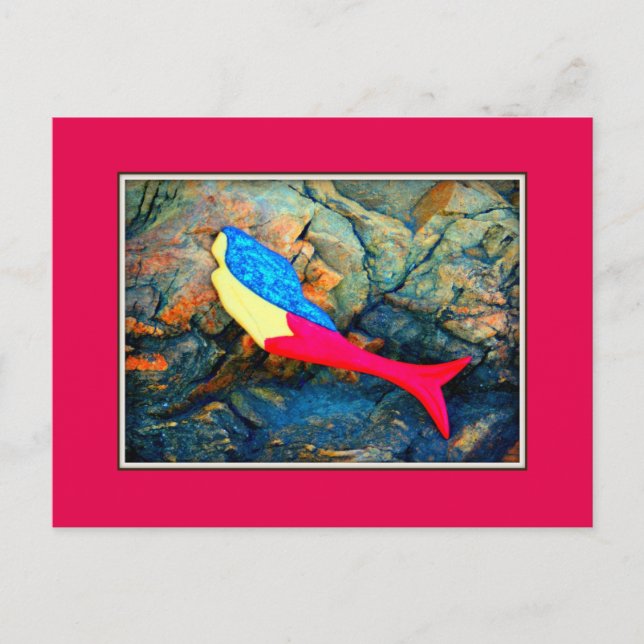 red and blue mermaid postcard (Front)