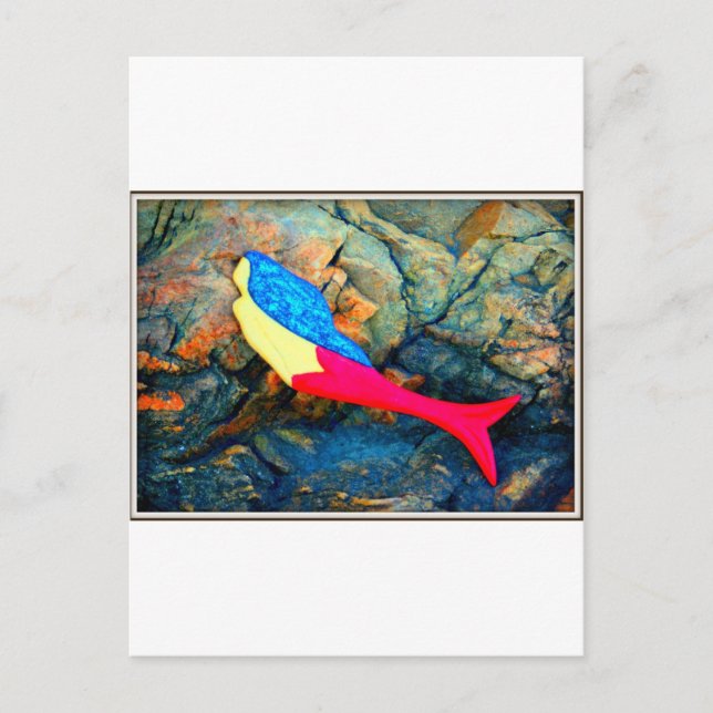 red and blue mermaid postcard (Front)