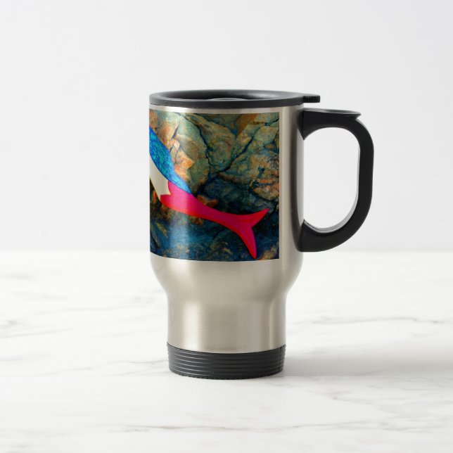 red and blue mermaid travel mug (Right)