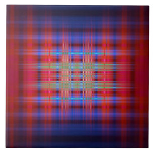 Red and blue pattern ceramic tile