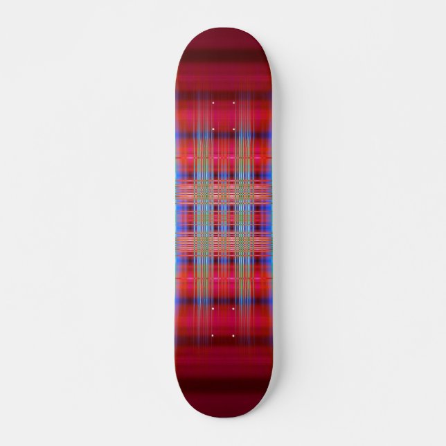 Red and blue pattern skateboard (Front)