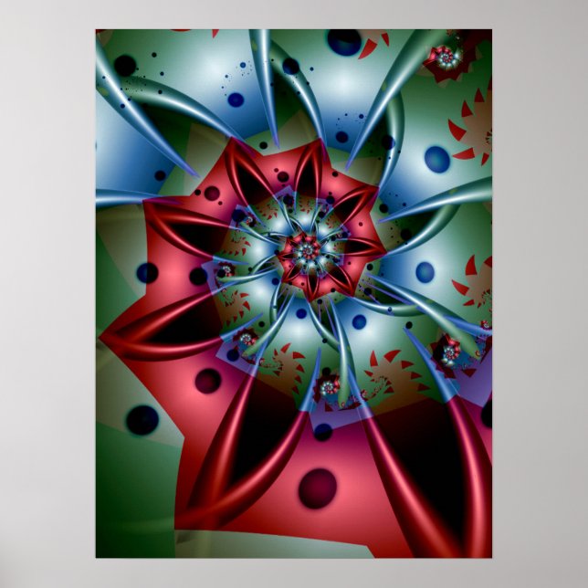 Red and Blue Petals Poster (Front)