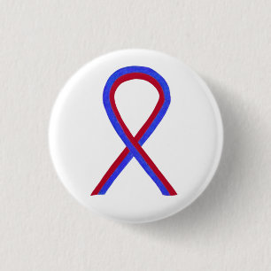 Red and Blue Ribbon Awareness Button Pins