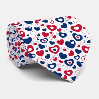 Red and Blue Small Hearts Tie