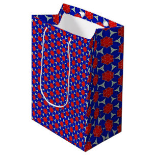Red and Blue Snowflakes Medium Gift Bag