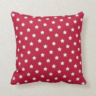 Red and Blue Star Throw Pillow
