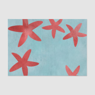 Red and Blue Starfish Tissue Paper