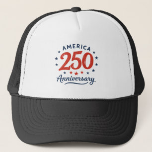Red and Blue Stars America 250 Anniversary  Trucker Hat