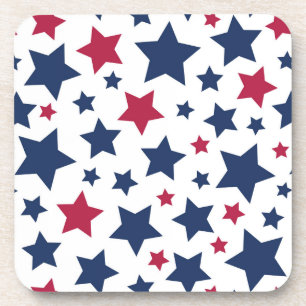 Red and Blue Stars - American flag pattern Coaster