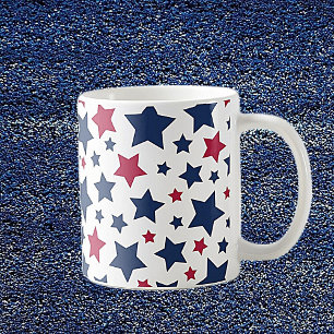 Red and Blue Stars - American flag pattern Coffee Mug