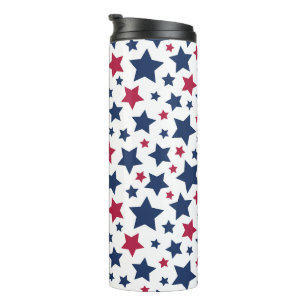 Red and Blue Stars - American flag pattern Thermal Tumbler