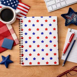 Red and Blue Stars Patriotic Pattern Notebook