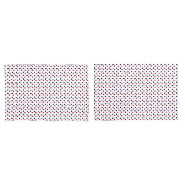 Red and Blue Stars Pillow Case Set (Front-Set)