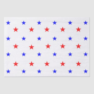 Red and Blue Stars - Starry Sky Pattern Tissue Paper