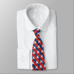 Red and Blue Stripe A-10 Pattern Tie<br><div class="desc">A little bit tacky and a lot fun, this neck tie features a pattern of white A-10 warthogs on a background of red and blue stripes making it the perfect accessory for squadron events or or that civilian desk job. The reverse of the tie is blue and has customisable text...</div>