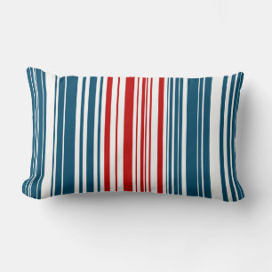 Red and Blue Striped Pattern Lumbar Cushion