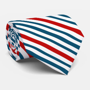 Red and Blue Striped Pattern Tie
