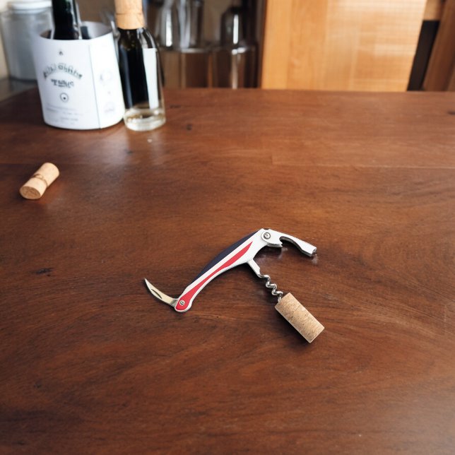Red and Blue Stripes Corkscrew (Corkscrew Bottle Opener)