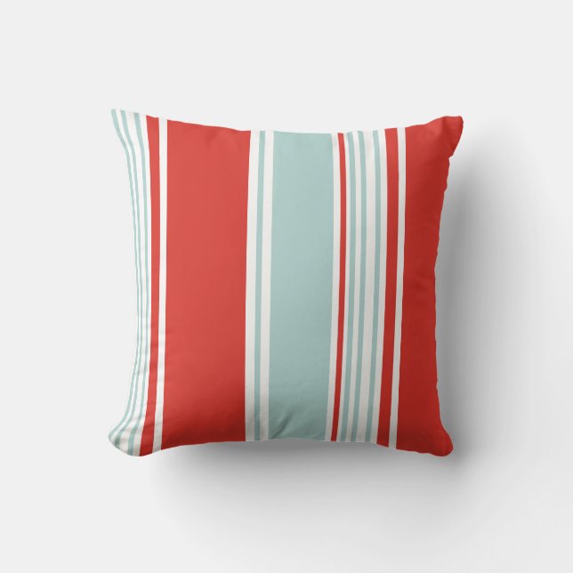 Red and Blue Stripes Cushion (Front)