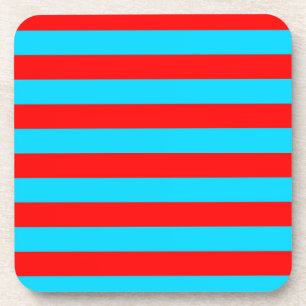 Red and Blue Stripes Design Coaster