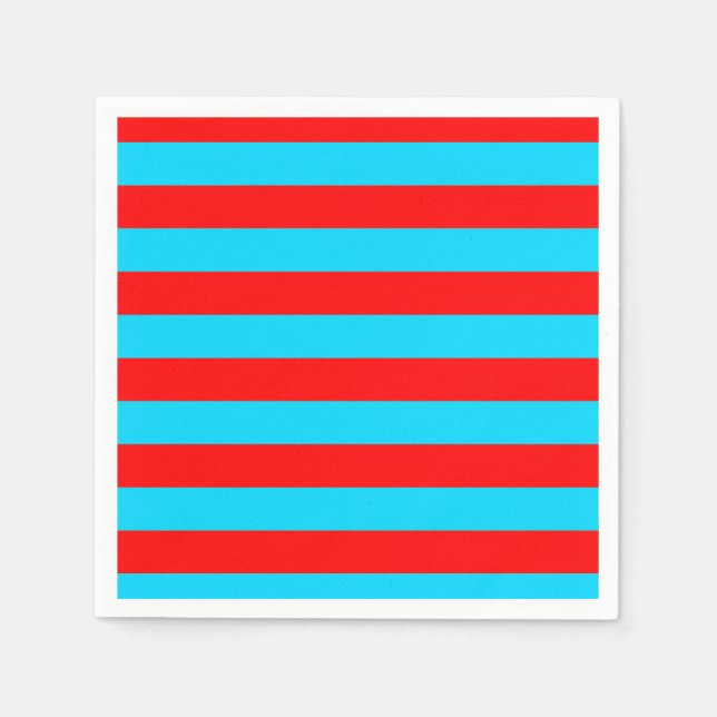 Red and Blue Stripes Design Napkin (Front)