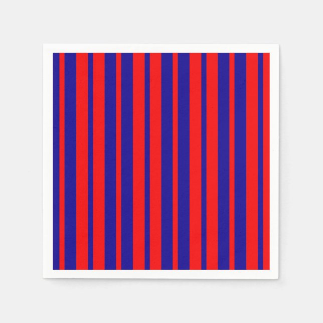 Red and Blue Stripes Design  Napkin (Front)