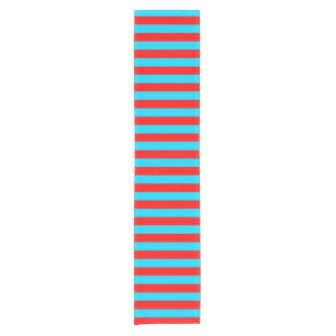 Red and Blue Stripes Design Short Table Runner