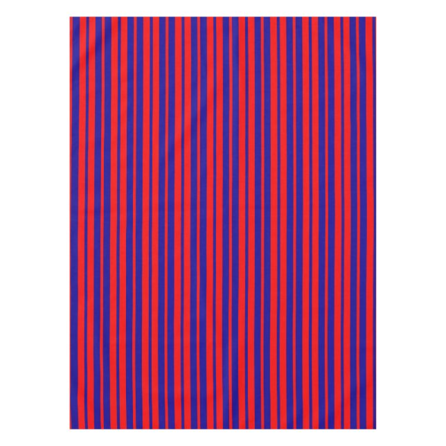 Red and Blue Stripes Design  Tablecloth (Front)
