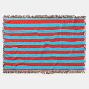Red and Blue Stripes Design Throw Blanket